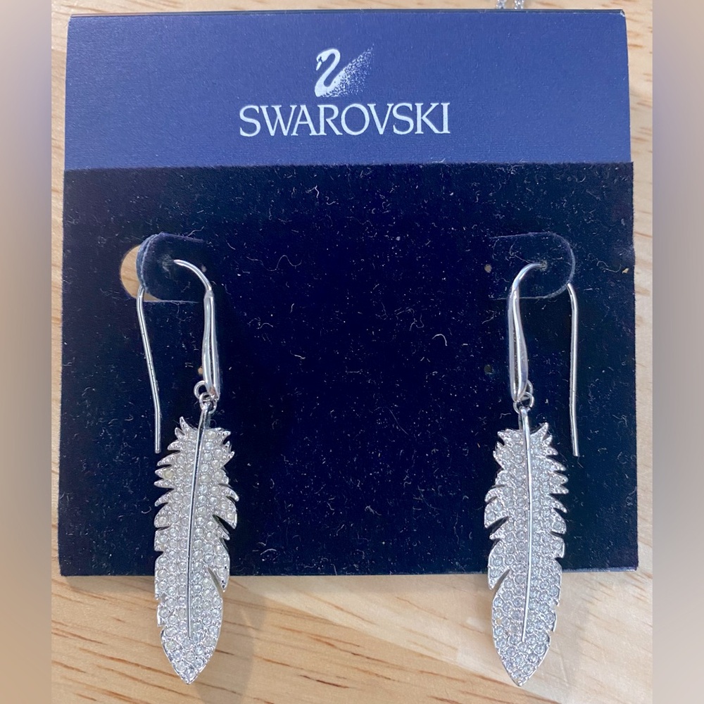 Swarovski Tampico feather dangle earrings 1181288
